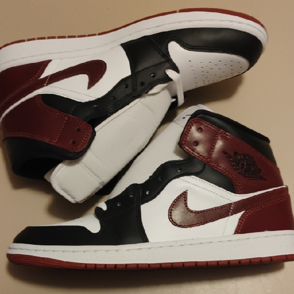 NEW Jordan 1  Men's 10 Black, White, and Red Sneakers